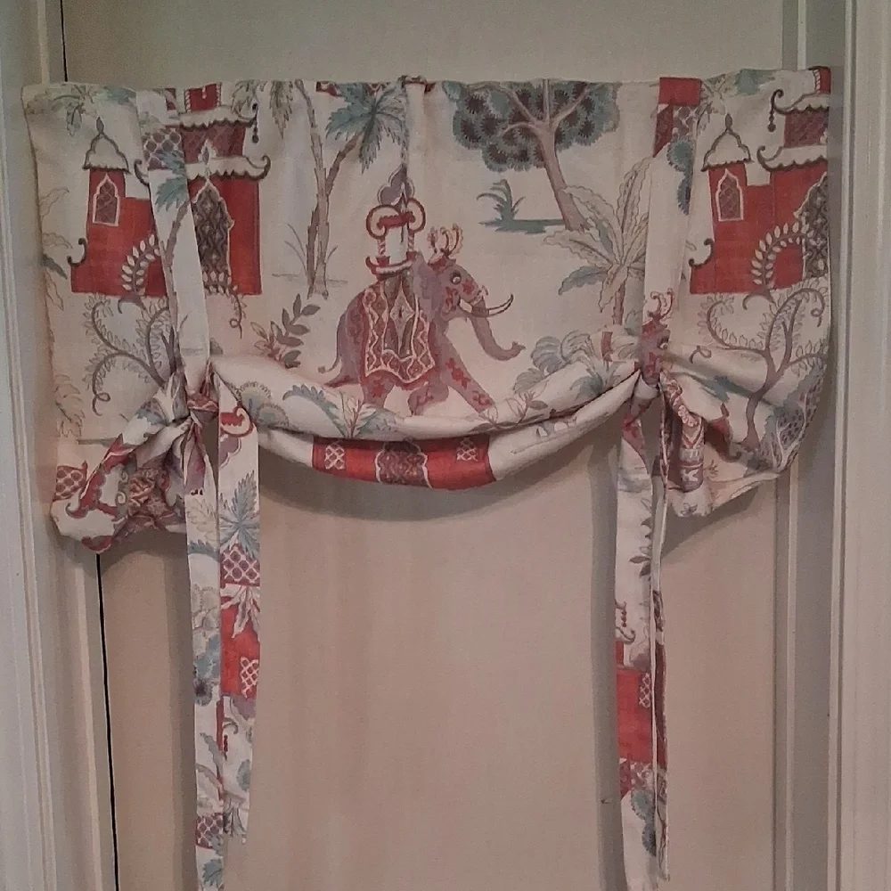 Decorative Elephant Print Curtain Pair